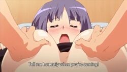 big_ass big_breasts black_lingerie blowjob boobjob handjob higashi_shouta huge_breasts kyonyuu_dosukebe_gakuen mary_jane_(company) purple_hair segawa_reika sleep_sex tagme video