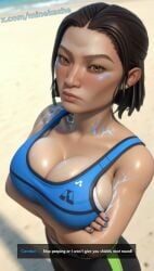 1girls 3d 9:16 alternate_breast_size alternate_costume angry angry_face apex_legends arms_crossed artist_name asian asian_female bare_arms bare_midriff bare_shoulders beach big_breasts blue_nails blush blush body_markings breast_focus breast_press breast_squeeze breasts brown_eyes brown_hair bursting_breasts cleavage commission conduit_(apex_legends) crossed_arms deep_cleavage earrings electronic_arts eye_contact eyelashes face_paint facepaint female female female_focus female_only freckles freckles_on_face front_view frown frowning hands_under_breasts hazel_eyes hi_res high-angle_view high_resolution highres huge_breasts impatient looking_at_viewer mad markings midriff minekezhe nail_polish ocean outdoors outside pissed_off portrait request respawn_entertainment round_breasts rowenna_divina sand sea seaside self_upload shiny_skin short_hair shorts side_view sideboob solo solo_female solo_focus sports_bra sportswear standing subtitled sweat sweatdrop sweating sweaty text text_box tight_clothing tight_fit twitter_username veins viewed_from_above watermark