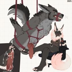 4_toes 5_fingers 5_toes absurd_res alcohol angry animal_genitalia animal_penis areola arms_tied arms_tied_behind_back balls beverage big_breasts big_ears big_penis bite black_body black_claws black_fur black_sclera bodily_fluids bondage bound braided_hair breasts breath breathing brown_body brown_fur brown_pawpads brows canid canine canine_genitalia canine_penis canis chair chest_tuft claws container crossed_legs cum cum_drip cum_on_feet cum_on_penis cup digitigrade drinking_glass dripping duo ear_bite ear_piercing ear_ring ear_tuft ears_back ejaculation erection facial_piercing feet female fingers fluffy fluffy_hair fluffy_tail foot_fetish foot_on_penis foot_play footjob fur furniture genital_fluids genitals glass glass_container glass_cup gold_accessory gold_piercing gradient_hair grey_body grey_fur hair hand_on_leg hand_on_thigh hands_behind_back hi_res holding_glass holding_object knot leg_tuft legs_tied long_claws male male/female mammal markings multicolored_body muscular muzzle_(object) muzzled mythological_canine mythological_creature mythology nipple_piercing nipple_ring nipples nose_piercing nose_ring nude open_mouth orgasm panel_overlap pawpads paws penis piercing pink_body pink_fur pivoted_ears pupils red_penis red_rope restraints rhaelrhaelrasputin ring_piercing rope rope_bondage rope_harness rope_muzzle scales sex sheath siggy_(siggywolp) simple_background sitting size_difference skye_(rhaelrhaelrasputin) snarling submissive submissive_male tail teasing teasing_with_feet teeth thick_thighs toes trans_(lore) trans_woman_(lore) tuft two_tone_body vein veiny_penis werecanid werecanine werecreature werewolf white_body white_claws white_fur white_pupils white_scales wine wine_glass wolf yellow_eyes