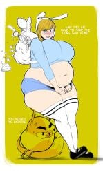 1girls adventure_time bbw belly_button belly_overhang big_arms big_ass big_belly big_breasts big_butt black_eyes blonde_hair blue_eyes blue_topwear blush breasts bunny_ears busty cake cartoon_network chubby chubby_female curvaceous curvy deep_navel english english_text expansion fat fat_thighs female female_focus fionna_the_human_girl food grabbing_belly hand_behind_back headwear hips huge_ass huge_belly huge_breasts huge_butt human hyper_belly large_ass large_breasts large_butt long_hair looking_away muffin_top navel nonude obese overweight overweight_female pewbutt plump stockings straight_hair stuffed tagme teenager thick thick_ass thick_thighs thighs tight_clothing tight_pants tomboy voluptuous weight_gain white_legwear wide_hips