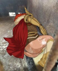 1girls ass bars big_ass cape elden_ring female female_only fromsoftware jail jail_cell malenia_blade_of_miquella meme meme_reference panties prison prisoner prosthetic red_hair rinboz sleeping thick_thighs thong wedgie