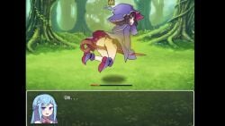 ass bent_over cecilia_(lost_treasures) dialogue embarrassed fart fart_cloud farting gameplay lavender_(lost_treasures) lifting_skirt longer_than_30_seconds lost_treasures panties panties_under_pantyhose pantyhose reyna_(lost_treasures) skirt_lift sound tagme thong video witch