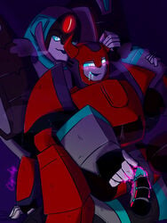 2boys alien autobot blue_eyes blush cliffjumper clipchip colored_cum cum cum_inside curved_horn cybertronian drooling duo english_text erection happy_sex hi_res horn humanoid longarm_prime machine male open_mouth penetration penis pussy riding robot saliva sex shockwave shockwave_(transformers) simple_background size_difference smile steam teeth text tongue tongue_out transformers transformers_animated unusual_cum vaginal_penetration yaoi