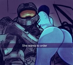 2d 2d_(artwork) armor ass ass_focus big_ass big_butt blue_body blue_skin bob_cut camera camera_view canon_couple car cortana digital_drawing_(artwork) digital_media_(artwork) fawnoir glowing halo_(series) high_resolution highres looking_at_viewer master_chief meme photo simple_background snapchat text thick_ass thick_thighs vehicle video_games