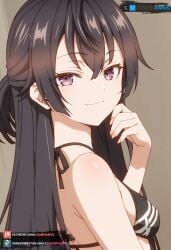 ai_generated black_underwear brown_eyes brown_hair female juanpi_amvs long_hair looking_at_viewer medium_breasts patreon patreon_username smiling subscribestar subscribestar_username suou_yuki tokidoki_bosotto_russian_de_dereru_tonari_no_alya-san underwear watermark