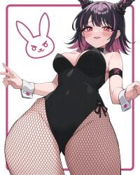 100_kanojo ai_generated blush bunnysuit kimi_no_koto_ga_dai_dai_dai_dai_daisuki_na_100-nin_no_kanojo large_breasts n4hkz short_hair smile stabletomboy swimsuit the_100_girlfriends_who_really_really_really_really_really_love_you usami_shiina