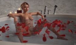 1girls 3d 3d_model bath bathing bathroom bathtub blonde blonde_female blonde_hair blonde_hair_female bun_hair candle cgi cgi_girl completely_naked completely_naked_female completely_nude completely_nude_female female female_only green_eyes hayden_panettiere house human in_water interior interior_background interior_scene interior_view looking_at_viewer medium_breasts medium_hair missally naked naked_female nude nude_female romantic romantic_ambiance rose rose_(flower) rose_petals round_breasts samantha_giddings seducing solo sony_interactive_entertainment supermassive_games until_dawn water