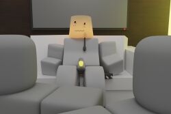 3boys 3d absurd_res anon blender blender_(software) blush couch flat_chest genitals grey_skin hi_res lamp lampert_(regretevator) lampshade male male_only penis regretevator roblox robot trio