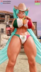 1girls 3d asian_latina big_boobs big_breasts big_thighs big_tits boobs breasts coca-cola coca_cola cyan_eyes cyan_hair female female_only flag_print gigantic_breasts gigantic_thighs hatsune_miku latin_american_hatsune_miku_(meme) long_hair looking_at_viewer mexican_flag mexican_flag_bikini mexican_miku misterorzo pulparindo spicyorzo tits vocaloid