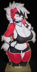 1girls anthro belly belly_button canid canine cleavage clothed clothing collar creatures_(company) female female_only fur game_freak generation_7_pokemon leggings lycanroc nintendo pokémon_(species) pokemon pokemon_(species) pokemon_sm quality spiked_collar spikes teranen