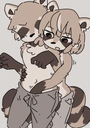 furry partially_clothed raccoon reach_around s0711108_(artist) yagi_the_goat