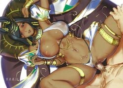 abs armlet armpits ass_visible_through_thighs bangs bare_shoulders black_hair black_panties bracelet breasts breasts_apart brown_lipstick cianyo clothed_sex dark-skinned_female dark_skin egyptian egyptian_clothes eye_of_horus facial_mark facial_tattoo female fingernails forehead_jewel from_above hair_tubes highleg highleg_panties highres interracial jewelry large_breasts leg_grab lipstick long_fingernails looking_at_viewer lying makeup male_pubic_hair missionary navel nipples on_back open_mouth overwatch pale-skinned_male pale_skin panties panties_aside penis pharah pubic_hair revealing_clothes scan sex short_hair side_braids skindentation solo_focus spread_legs stomach straight sweat swept_bangs tattoo translation_request uncensored underwear vaginal_penetration