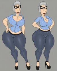 ai_generated borednlonely bottom_heavy cleavage clothed curvaceous curvy female female_only glasses grey_hair high_heels hourglass_figure huge_ass huge_breasts jimmy_neutron_boy_genius large_breasts mature_female ms._fowl nickelodeon no_bra older_female revealing_clothes school teacher thick_ass thick_legs thick_thighs tight_clothing ugly_female voluptuous winifred_fowl