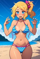 ai_generated anime_style big_ass big_breasts bikini bikini_aside blonde_hair blue_eyes nenena pigtail uwusite