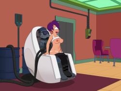 animated bouncing_breasts breasts coffeesquirrel cum erect_nipples futurama leggings_down live2d machine philip_j_fry reverse_cowgirl_position sfan sitting_on_lap sound turanga_leela video