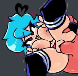 1boy 1boy1girl 1girls big_breasts big_penis blue_hair chubby chubby_female colette_(coletteposting) coletteposting eyelashes female_penetrated gloves heart heart_eyes huge_breasts jjoyplus joy_(jjoyplus) large_penis legs_apart love_hearts male/female male_penetrating male_penetrating_female peace_sign pleasure_face pleasured pussy red_penis stockings thigh_grab vagina vaginal vaginal_penetration vaginal_sex