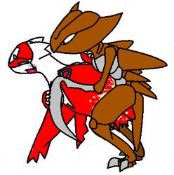 color cum female feral interspecies kabutops latias male nude pokemon pokemon_(species) pokemon_rgby pokemon_rse sex side_view straight tagme