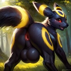 ai_generated anus ass big_balls feral pokemon umbreon