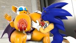 3d alternate_breast_size anthro anthro_only blueapple breasts_bigger_than_head furry furry_female furry_male furry_only huge_breasts lactation rouge_the_bat sega sonic_(series) sonic_the_hedgehog