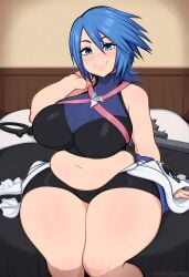 ai_generated aqua_(kingdom_hearts) chubby huge_breasts kingdom_hearts