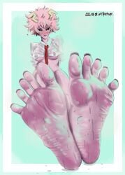 1girls ashido_mina boku_no_hero_academia feet feet_focus feet_together female foot_fetish foot_focus mina_ashido my_hero_academia soles stampnyx sweat sweaty sweaty_feet tagme