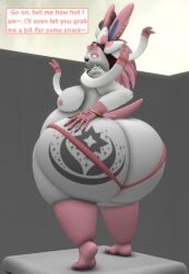 big_ass big_breasts breasts bubble_butt eeveelution furry huge_ass kingofthekabuto moobs overweight pokémon_(species) pokemon pokemon_(species) queenofthekabuto sylveon thick_thighs wide_hips