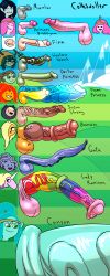 adventure_time bonnibel_bubblegum bronwyn canyon_(adventure_time) cartoon_network cothswoller doctor_princess finn_the_human flame_princess futa_only gata_(adventure_time) huntress_wizard lady_rainicorn marceline_abadeer marceline_the_vampire_queen penis_size_chart penis_size_difference princess_bubblegum susan_strong tagme