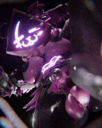 4:5 absurd_res anthro bear blush bodily_fluids breasts cum cum_on_camera epic_games erect_nipples feathers fortnite fortnite:_battle_royale genital_fluids gesture glowing glowing_eyes glowing_markings gynomorph hand_gesture hi_res intersex leaking_cum looking_at_viewer mammal markings nipples pubes raven_team_leader solo sweat v_sign wasplit wet