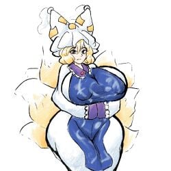 1girls breasts female fox_ears fox_girl kitsune ran_yakumo tagme thatartistann touhou