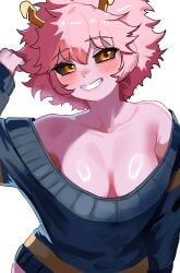 1girls absurd_res absurdres arm_above_head arm_up armpit armpit_peek armpits ashido_mina bare_chest bare_hands bare_shoulders bare_skin blush blush_face blush_lines blushed_face blushing_at_viewer blushing_face blushing_female boku_no_hero_academia breasts brown_eyes brown_eyes_female busty busty_female busty_girl busty_teen casual cleavage collarbone dot_nose exposed_breasts exposed_chest exposed_shoulders exposed_skin exposed_tits eyebrows_visible_through_hair female female_focus female_only grin grinning grinning_at_viewer hair_between_eyes hairless_armpits hand_above_head hand_up head_tilt high_resolution high_school_student highres horn horns large_breasts lean_body lean_figure lips looking_at_viewer medium_hair narrow_waist not_porn parted_lips pink_skin pink_skinned_female school_girl sexy_armpits sfw shaved_armpits shiny_breasts shiny_hair shiny_skin short_hair shoulders simple_background slender_body slender_waist slim_girl slim_waist smile smiley_face smiling smiling_at_viewer smirk smooth_armpits smug_grin solo standing teen_girl teenage_girl teenager thin_waist tilted_head upper_body white_background yellow_horn yellow_horns zd_(pixiv6210083)