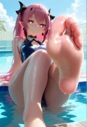 ai_generated curvy_body cute_face feet foot_fetish soles toes