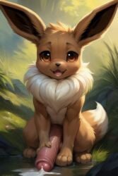 ai_generated big_penis cum eevee pokemon small_but_hung