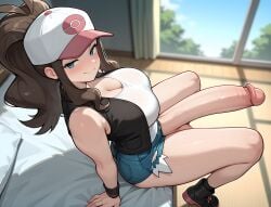 ai_generated futanari grapesss hilda_(pokemon) intersex light-skinned_futa pokemon