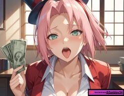 ai_generated money naruto naruto_(series) naruto_shippuden sakura_haruno sex