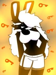 1girl 1girls black_fur bra color_accurate_femgram female female_only femgram geometry_dash key keys limbo_(geometry_dash) rabbit rabbit_girl shaded shading white_bra white_shorts