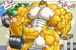 biceps big_muscles cum exercise exercising furry green_cap gym hyper_balls hyper_muscles hyper_penis josh_(zerozero) joshthetiger lifting_weights naked orange_penis precum sweat sweating tail throb tiger triceps working_out zerozero