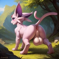 ai_generated anus ass big_balls espeon feral pokemon