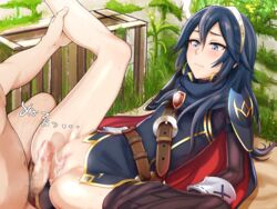 10s 1boy 2017 blue_eyes blue_hair blush censored cum cum_in_pussy female fire_emblem fire_emblem_awakening hair_between_eyes jewelry long_hair lucina_(fire_emblem) mosaic_censoring nintendo on_back penis pussy shiny shiny_hair shiny_skin spread_legs straight tiara umayahara0130