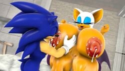 3d alternate_breast_size anthro anthro_only blueapple breasts_bigger_than_head furry furry_female furry_male huge_breasts lactation rouge_the_bat sega sonic_(series) sonic_the_hedgehog