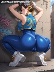 ai_generated aindroidparanoid ass ass_focus big_ass big_breasts big_butt brown_eyes brown_hair busty cameltoe chun-li chun-li_(fortnite) curvy cute fat_ass female female_only hips huge_ass huge_breasts large_ass large_breasts legs narrow_waist pussy_juice slim_waist squat squatting stable_diffusion street_fighter street_fighter_alpha thick_ass thick_thighs voluptuous waist wide_hips