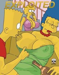 alcohol bart_simpson beer_bottle big_breasts blue_hair breast_sucking breastfeeding brown_nipples dress_pull drunk incest lisa_simpson marge_simpson milf mother mother_and_son nipple_suck nipples sleeping teenager the_fear the_simpsons