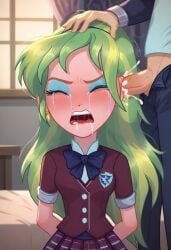 ai_generated blush closed_eyes crying crystal_prep_academy_student cum ear_fuck ear_penetration ear_sex embarrassed equestria_girls female friendship_games girl hasbro lemon_zest lemon_zest_(eg) looking_at_viewer my_little_pony nw_th open_mouth school_uniform sex