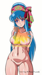 1girls blue_hair blush breasts female god_warriors hair_ornament human innie_pussy large_breasts light-skinned_female light_skin long_hair lyfia metamine10 navel nipples nude pussy saint_seiya shounen_jump smile solo thick_thighs uncensored violet_eyes watermark wide_hips