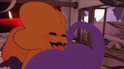 catnap_(poppy_playtime) eating_ass eating_pussy fat_ass scp-999 sex_on_bed thick_thighs tongue_out vrchat vrchat_avatar