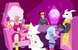 all_hail_empress_pink_au asriel_dreemurr blowjob bracers cartoon_network crossover diamond_authority empress_pink_(steven_universe) futa_on_female futanari gem_(species) kishinpain pink_diamond_(steven_universe) sapphire_(steven_universe) smoking steven_universe tagme undertale undertale_(series) white_diamond_(steven_universe)