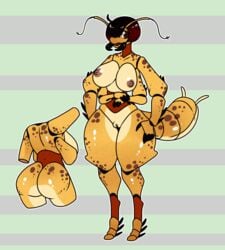 2016 4_arms 5_fingers abdomen ahoge antennae anthro arthropod ass athletic big_breasts big_butt biped breasts brown_body brown_eyes brown_hair brown_nipples brown_pussy brown_spots butt_shot claws countershade_torso countershading cross_section demonnyuu exoskeleton eyelashes female front_view full-length_portrait green_background grey_background hair huge_breasts huge_thighs humanoid_hands insects legs_together looking_at_viewer mandibles markings model_sheet multi_arm multi_limb multiple_poses nipples non-mammal_breasts nude open_mouth orange_body pattern_background pincers portrait pose pussy raised_arm rear_view shiny short_hair sideboob simple_background smile socks_(marking) solo spikes spines spots standing stripes tan_body tan_countershading toeless_(marking) voluptuous