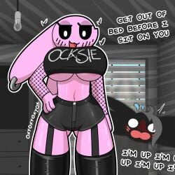 blush dialogue female female_focus femboy goth goth_girl licorice_(oxyoxyoxyox) looking_down marshmallow_(oxyoxyoxyox) oxyoxyoxyox pov sweat talking_to_another