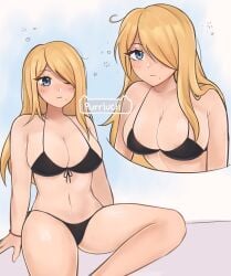 1girls blonde_hair blue_eyes breasts female metroid nintendo pointy_chin purrlucii samus_aran solo solo_female tagme