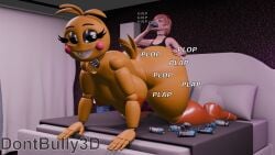 3d 3d_(artwork) animatronic animatronic_female azazel_(dont_bully) bedroom blender blender_(artwork) blender_(software) bubble_butt chica_(fnaf) comic dialogue doggy_style dont_bully_(artist) drinking energy_drink femboy_on_female five_nights_at_freddy's five_nights_at_freddy's_2 huge_ass huge_cock human_penetrating_robot hung_femboy large_ass large_breasts large_penis looking_back looking_pleasured pawg plap plap_(sound) robot robot_girl sex_from_behind strawberry_blonde_hair text thick_ass thick_female thick_thighs toy_chica_(fnaf) toy_chica_(love_taste)