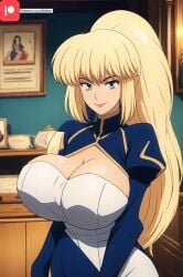 ai_generated artoria_pendragon big_breasts fate_(series) long_hair milf saber tktbro very_long_hair